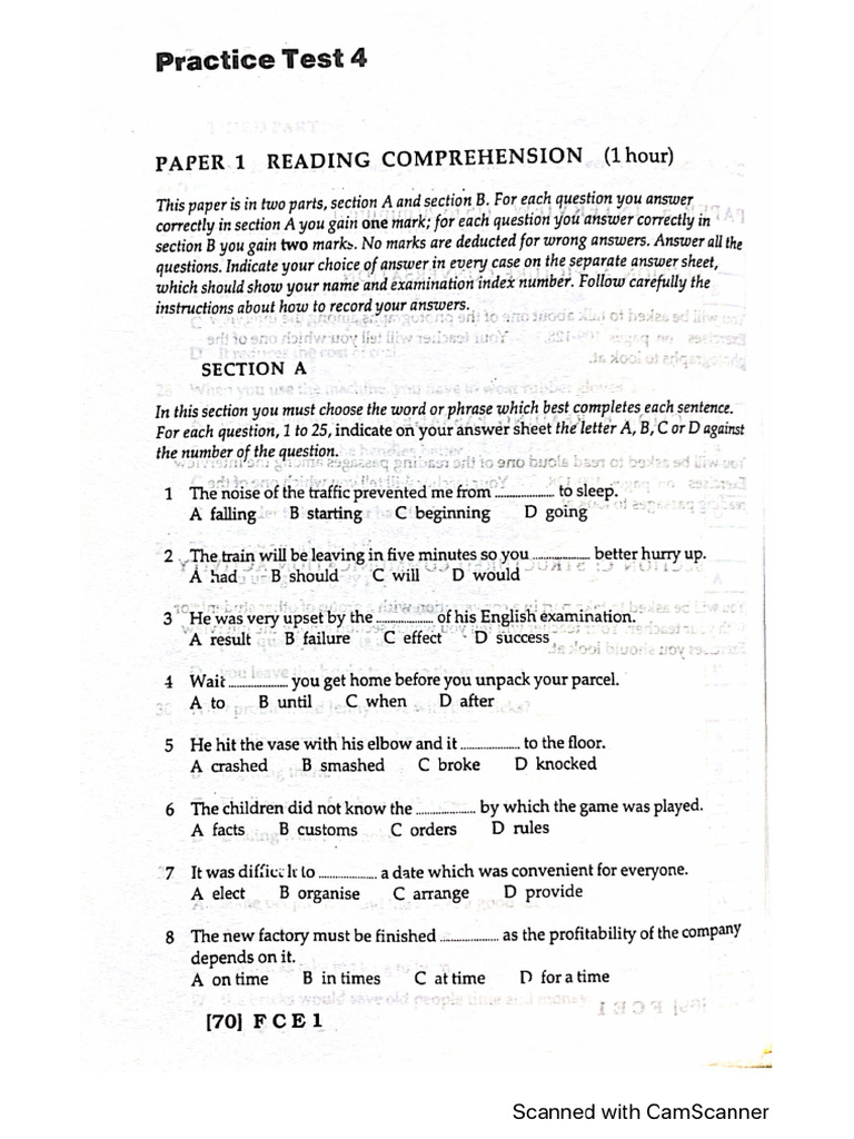 Practice 3 Test 4 | PDF