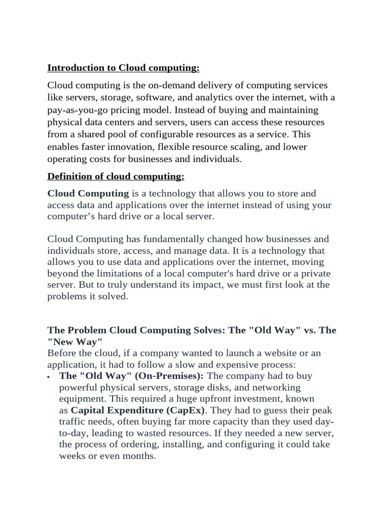 Understanding Cloud Computing Basics | PDF | Cloud Computing ...