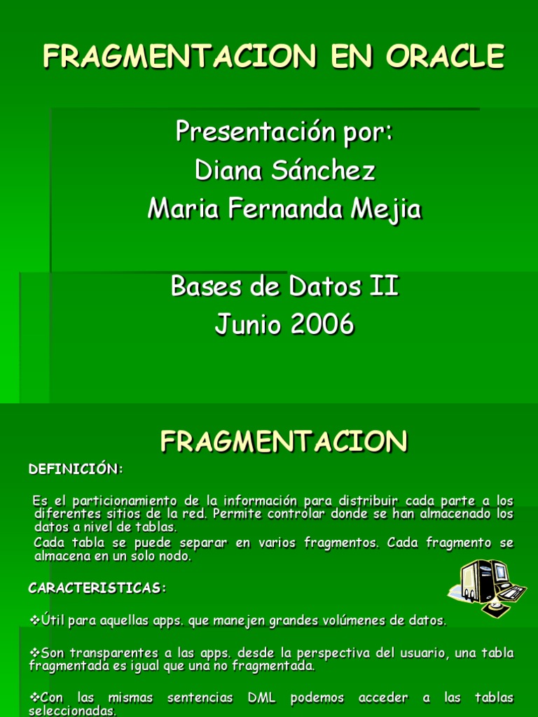 Fragmentacion en Oracle | PDF | Tabla (base de datos) | SQL