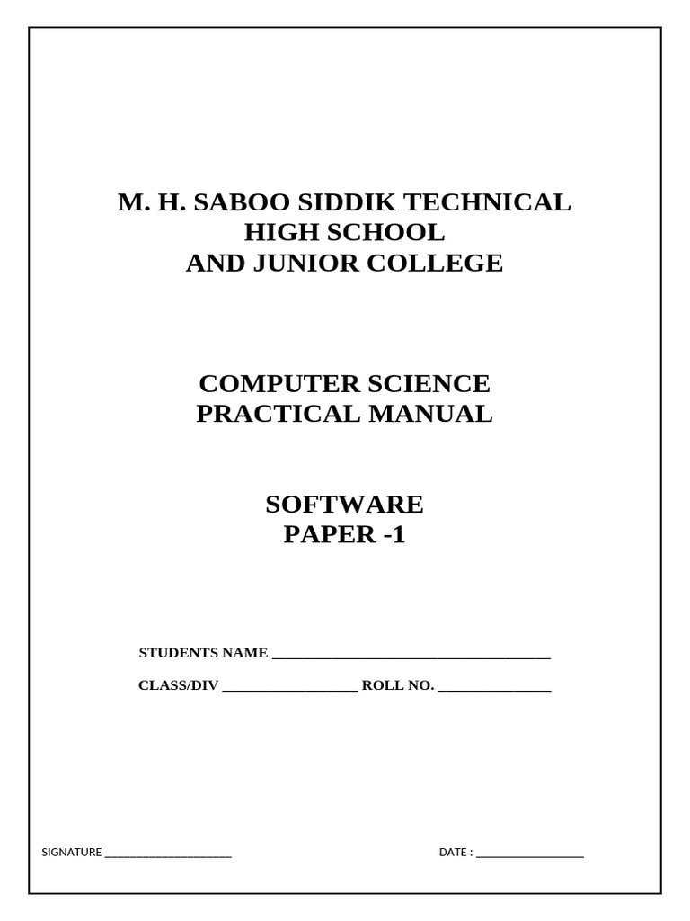 Computer Science Practical Manual | PDF | Hyperlink | Html