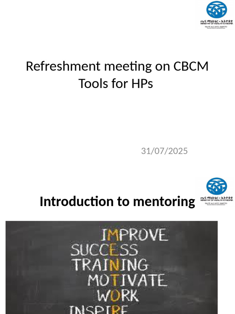 Refreshment Meeting On CBCM Tools For HPs | PDF | Mentorship | Learning