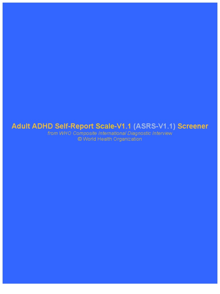 6question ADHD ASRS v1 1 | PDF | Adult Attention Deficit Hyperactivity ...