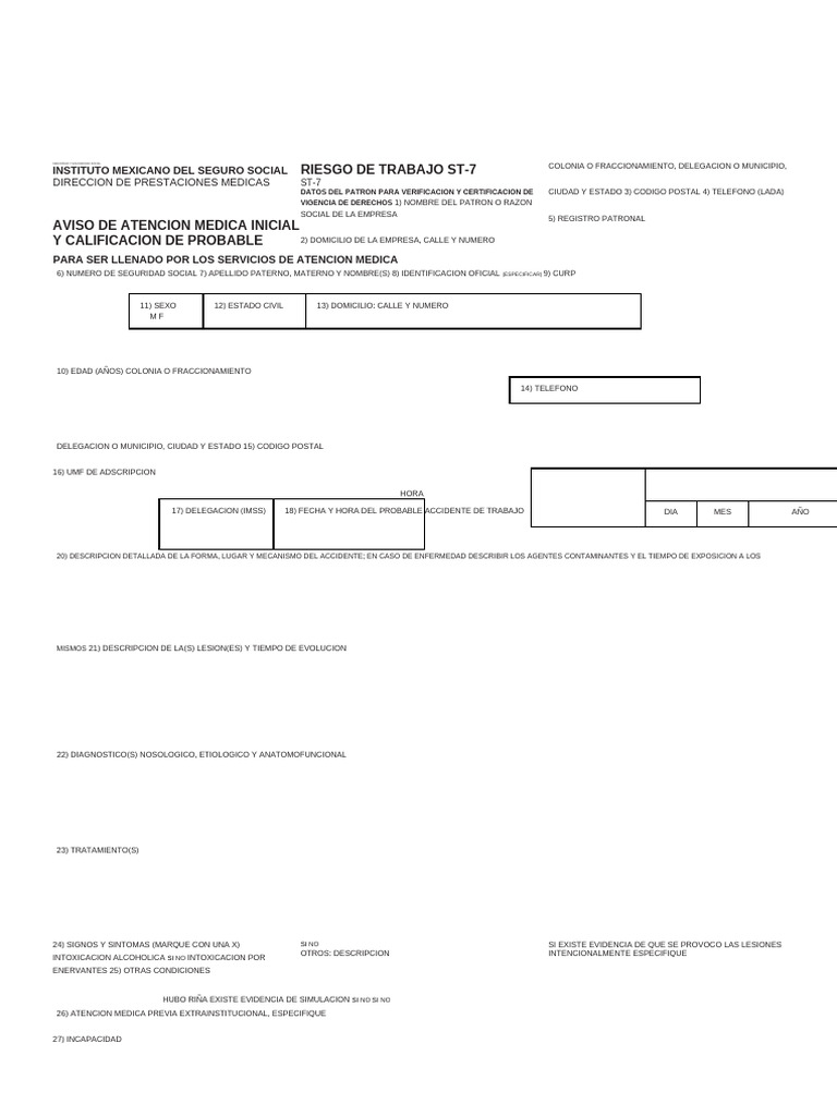 Formato ST7 09ene08 | PDF | Medicina