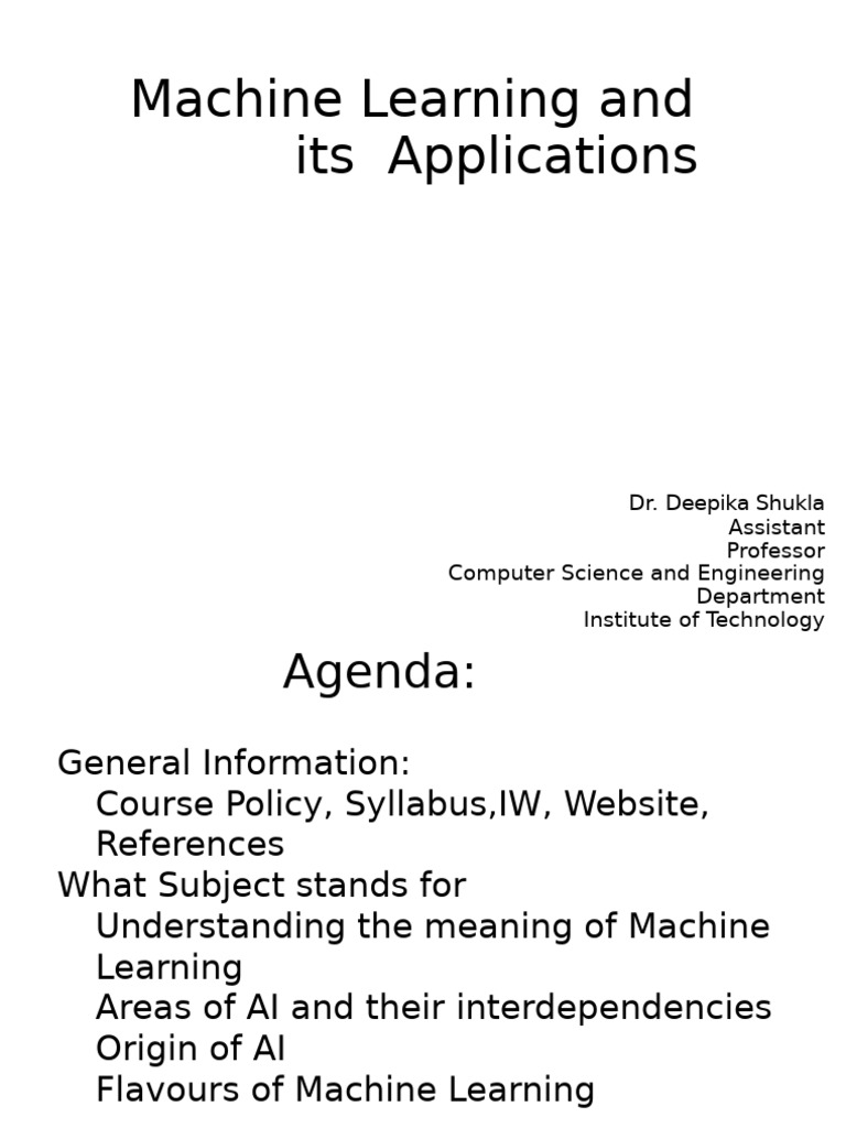 Machine Learning Applications Overview | PDF