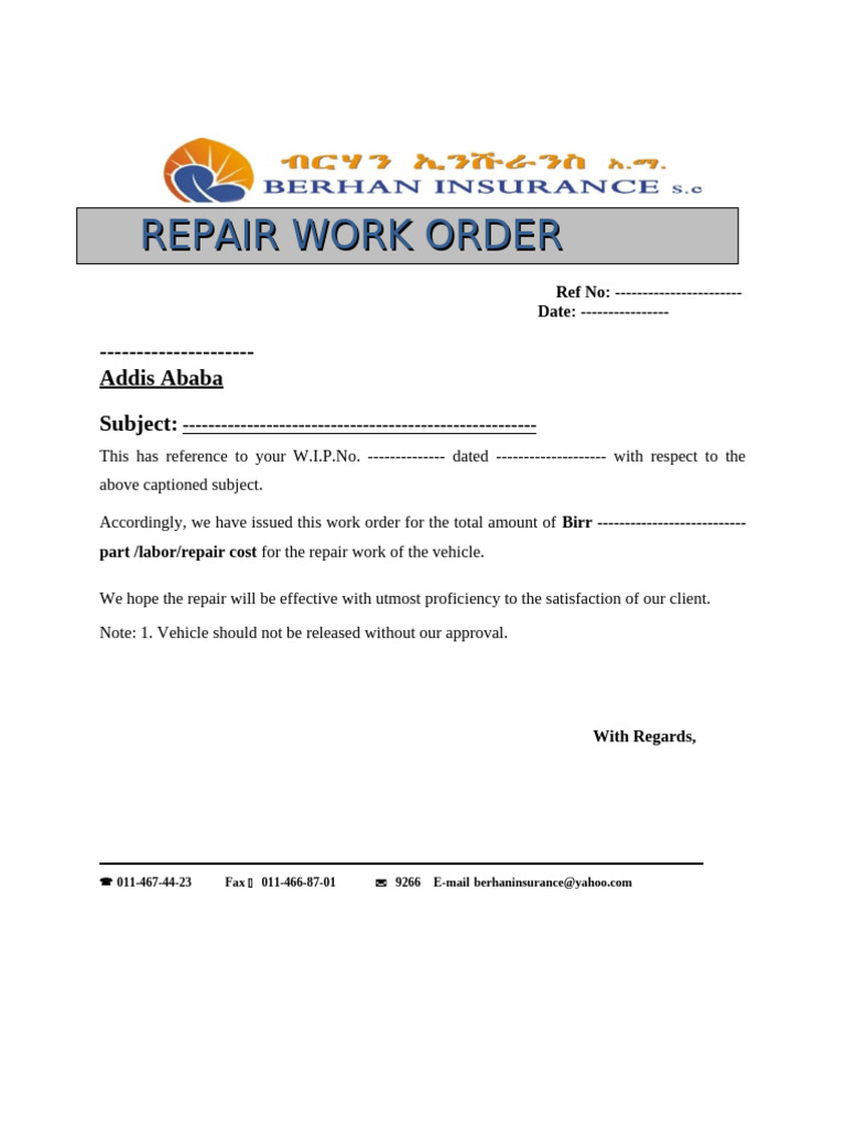 Work Order English New | PDF