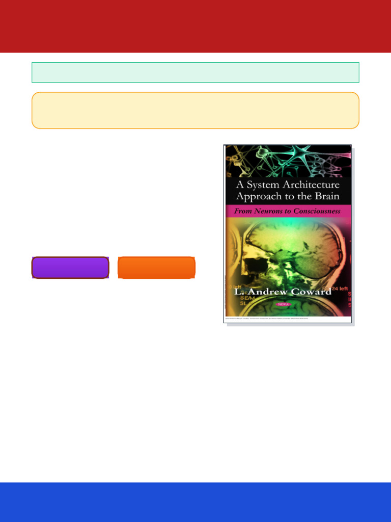 System Architecture Approach to the Brain From Neurons to Consciousness ...