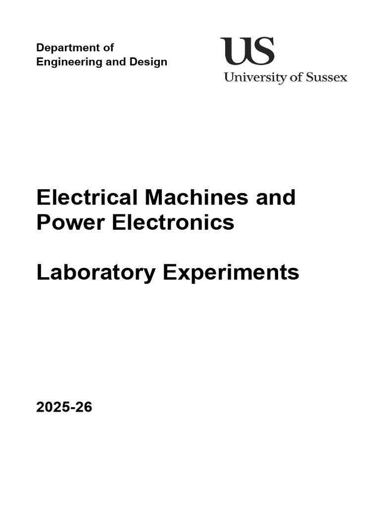 Electrical Machines Lab Experiments 2025-26 | PDF