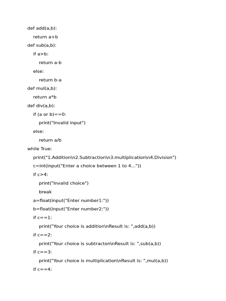 Simple Calculator | PDF
