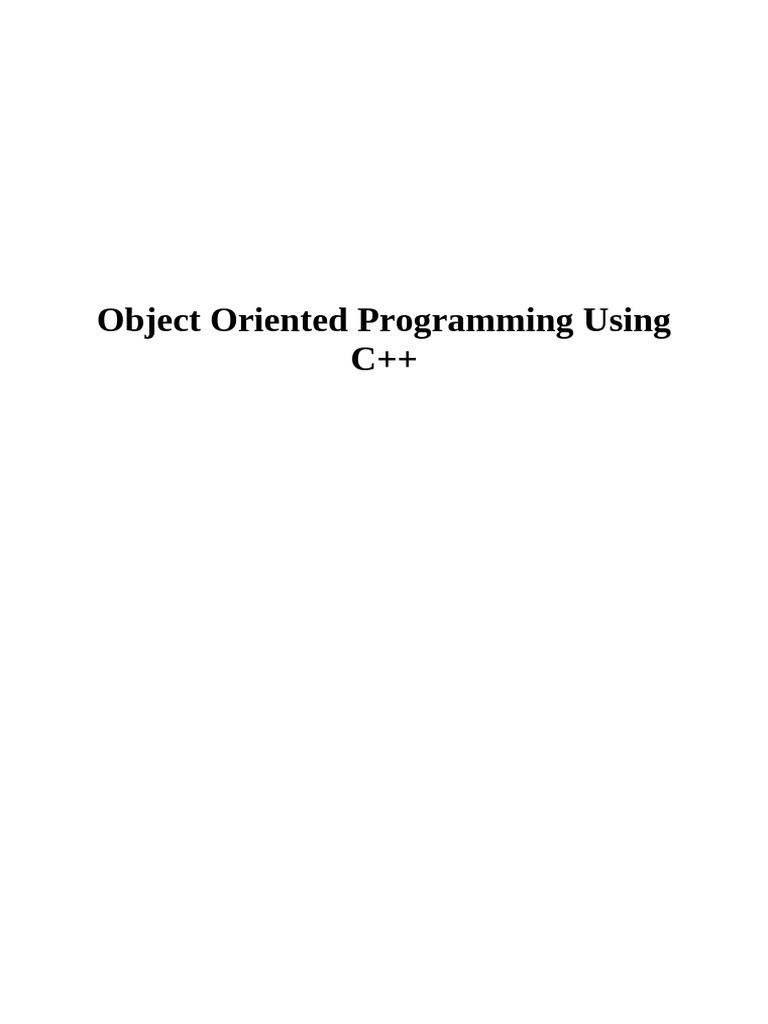 C++ Object Oriented Programming Guide | PDF | Object Oriented ...