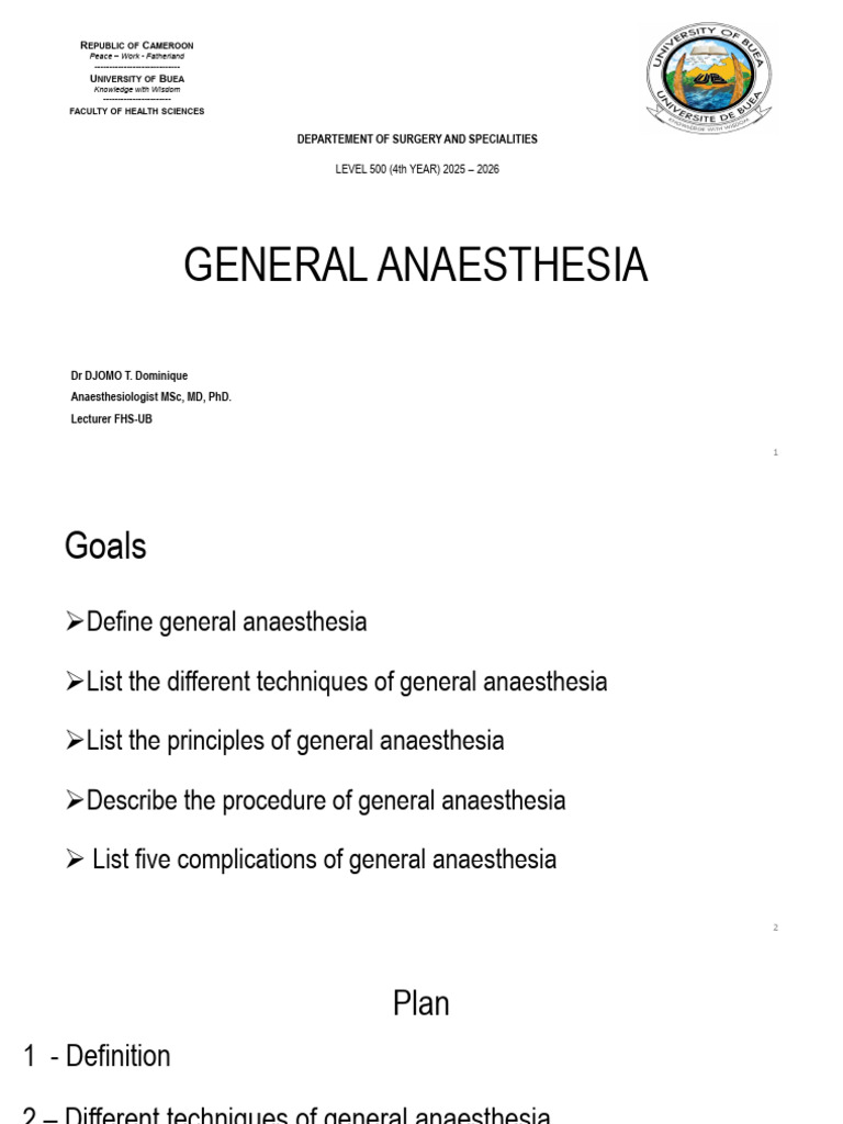 GENERAL ANAESTHESIA | PDF | Anesthesia | Pain