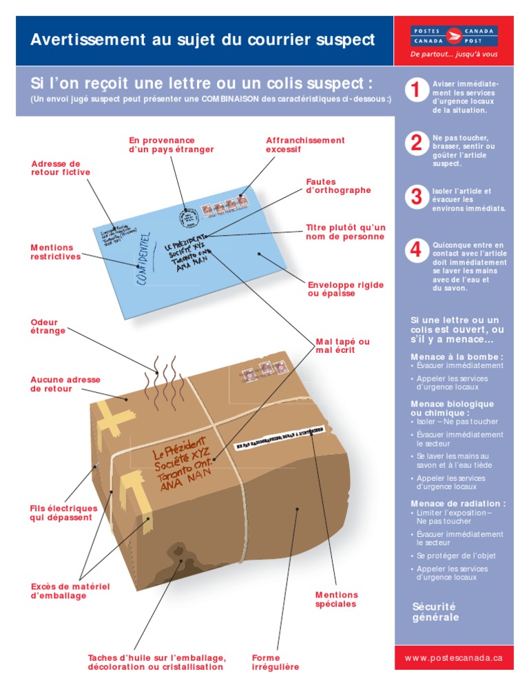 Avertissement sur les colis suspects | PDF