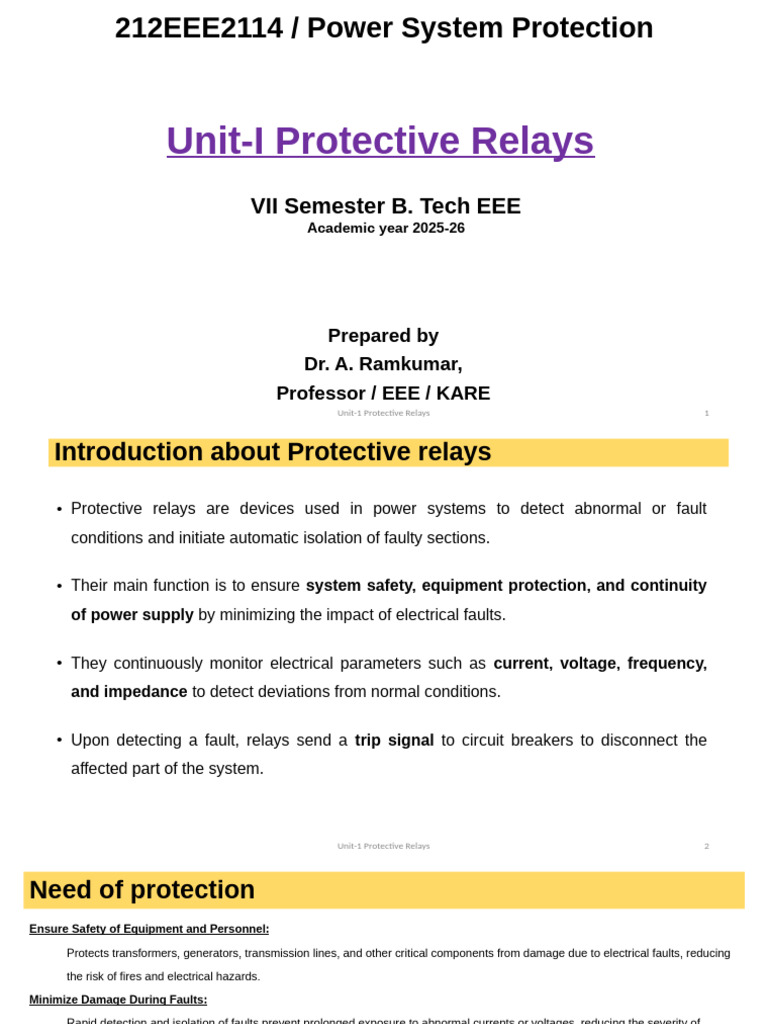 Understanding Protective Relays in Power Systems | PDF | Relay ...