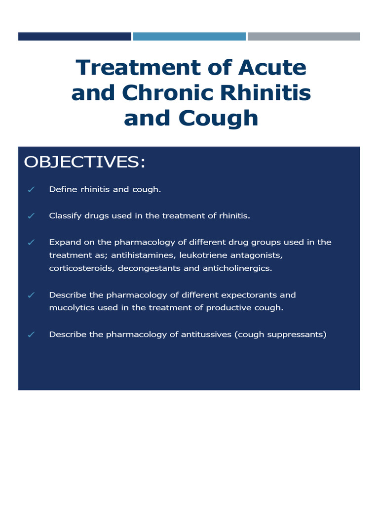Rhinitis and Cough Treatment Overview | PDF | Medical Specialties | Drugs