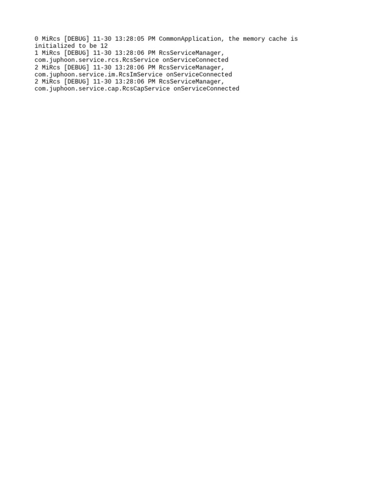 RCS Service Connection Debug Log | PDF