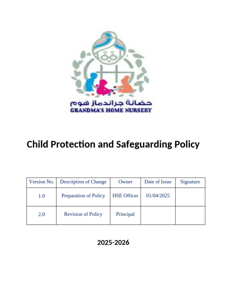 Child Protection and Safeguarding Policy_ English Copy | PDF | Child ...
