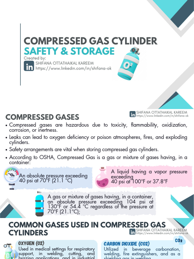 Compressed Gas Cylinder Safety Guide | PDF | Propane | Ammonia