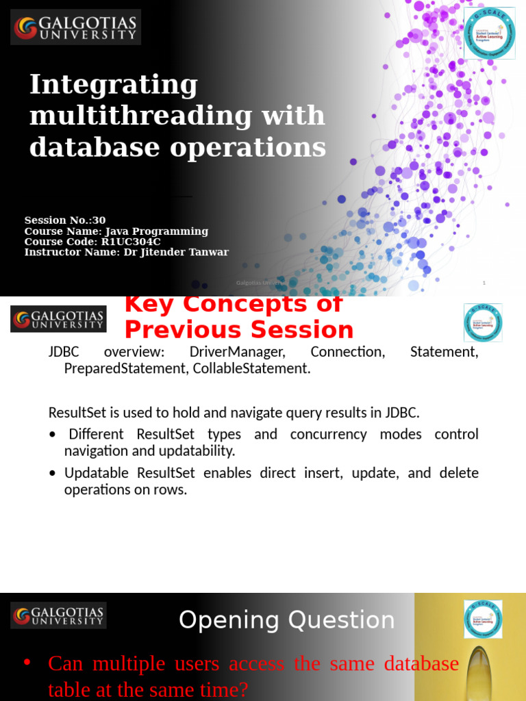 Multithreading in JDBC Operations | PDF | Thread (Computing) | Databases