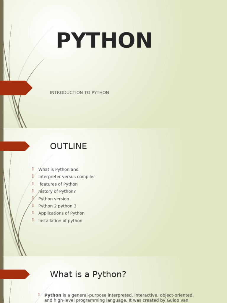 Introduction to Python Programming | PDF | Python (Programming Language ...