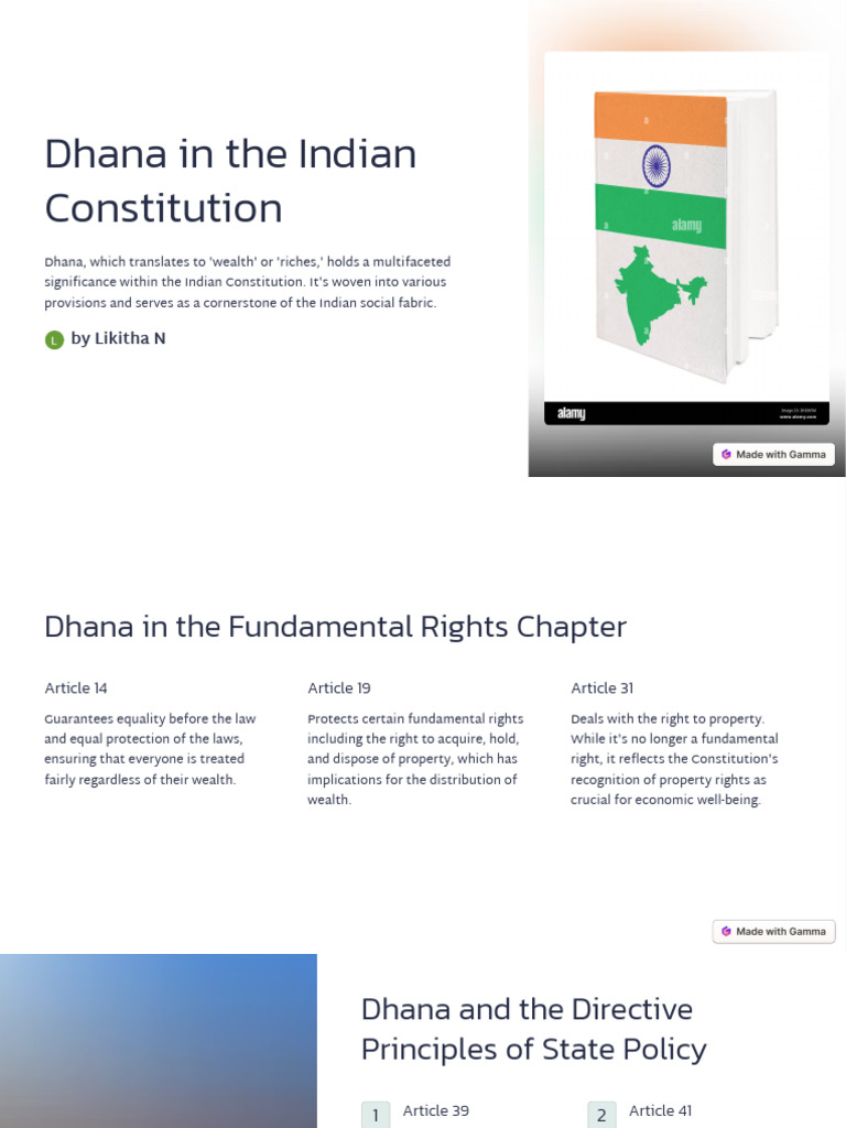 Dhana in the Indian Constitution | PDF | Economic Inequality ...