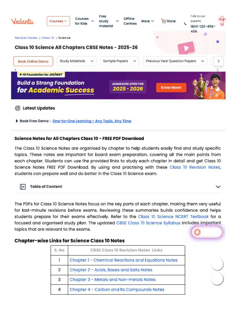 Class 10 Science All Chapters | PDF