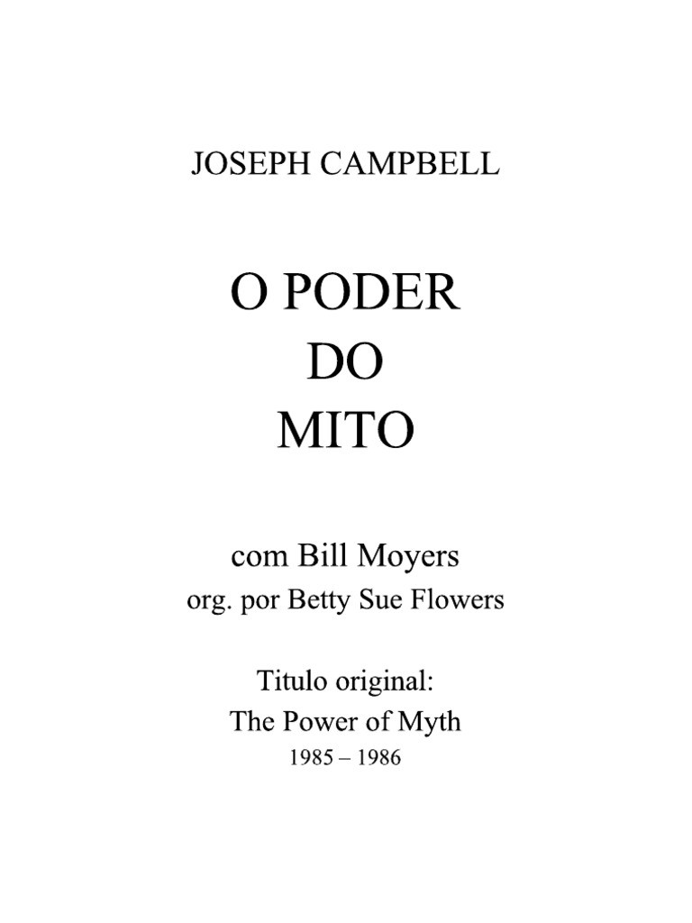 Campbell O PODER DO MITO Joseph Campbell PDF