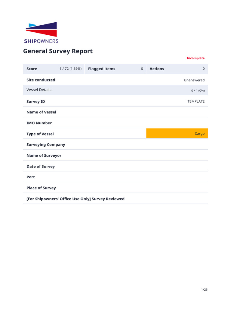 Vessel Survey Report Overview | PDF