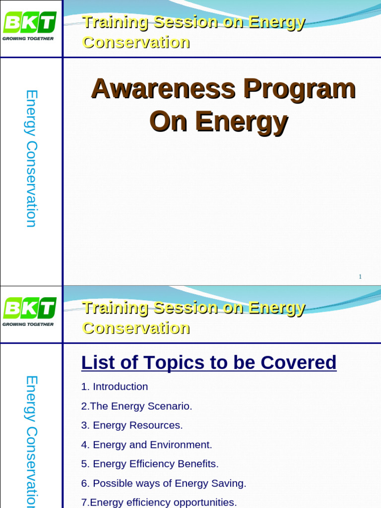 Energy Conservation Training Overview | PDF | Boiler | Energy Conservation