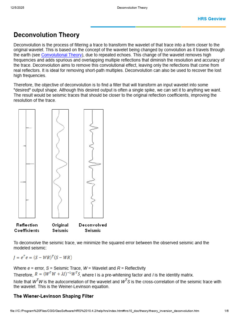 Deconvolution Theory in Seismic Analysis | PDF | Algorithms | Signal ...