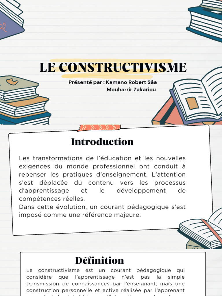 Introduction au Constructivisme Pédagogique | PDF | Apprentissage ...