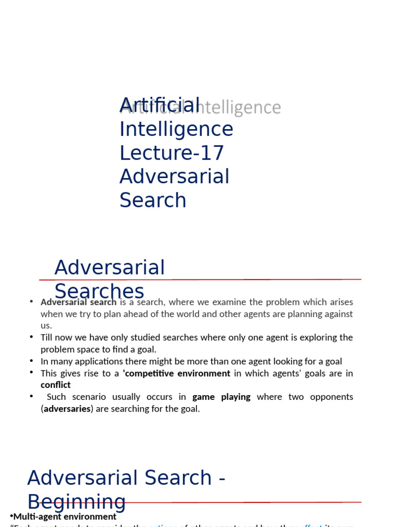 Adversarial Search in AI Games | PDF | Applied Mathematics | Algorithms