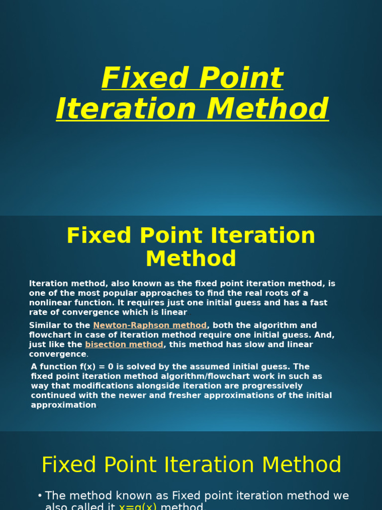 Fixed Point Iteration Method | PDF | Mathematical Objects | Numerical ...