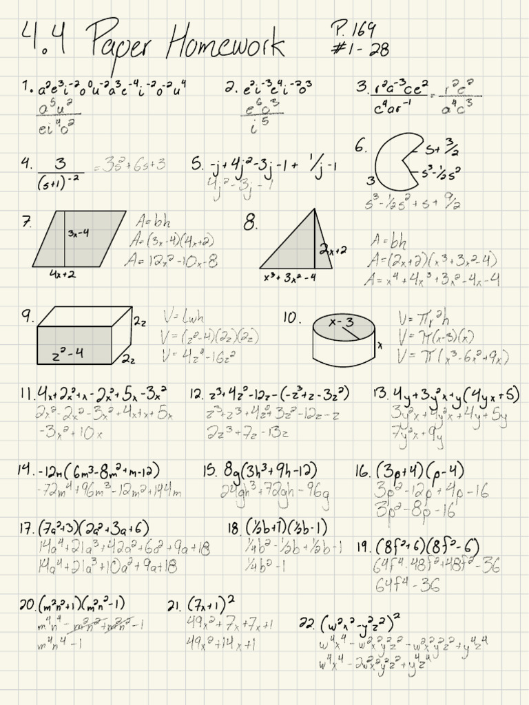 Math 100B 4.4 Paper Homework | PDF