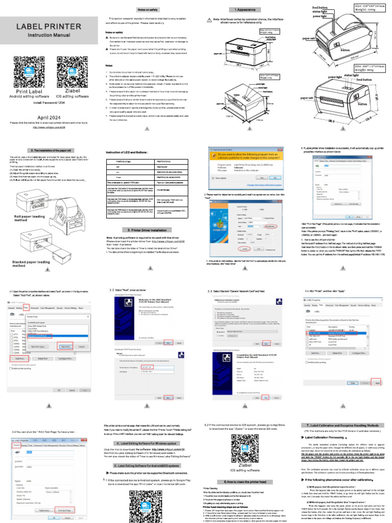 Label Printer User Instruction Manual | PDF