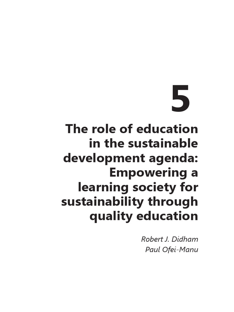 Education's Role in Sustainable Development | PDF | Sustainable ...