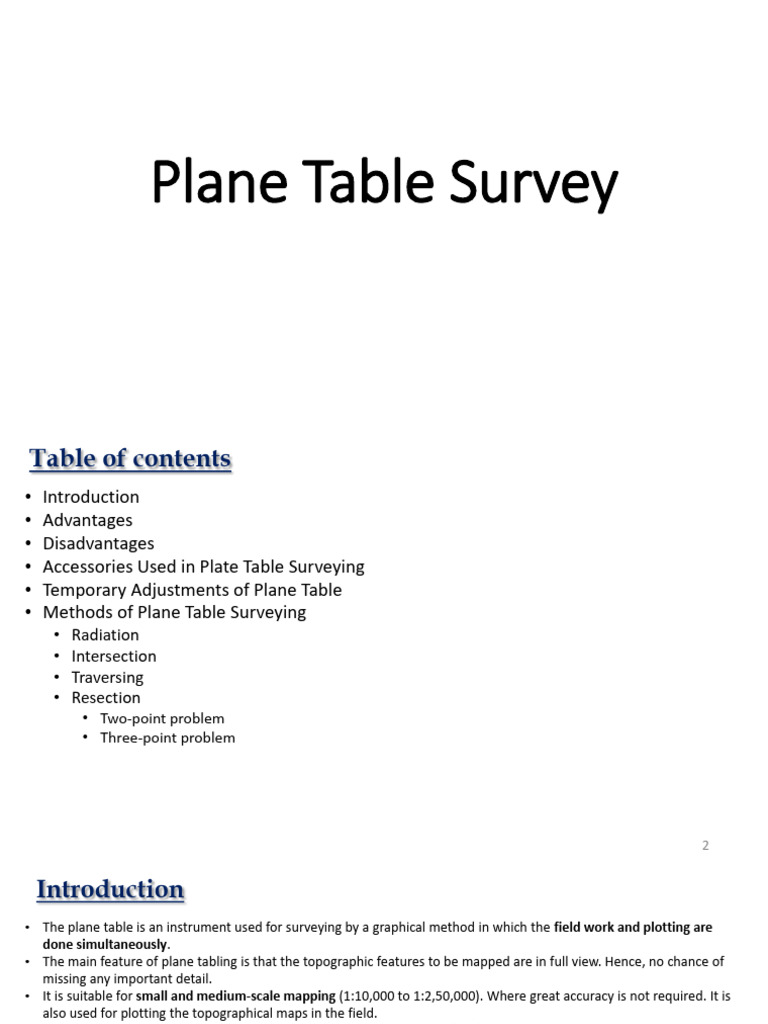 Plane Table Surveying Methods Guide | PDF | Surveying | Compass