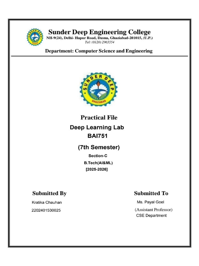 Deep Learning Lab k | PDF