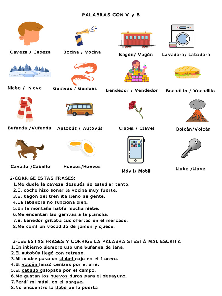 Ficha de La B y V | PDF