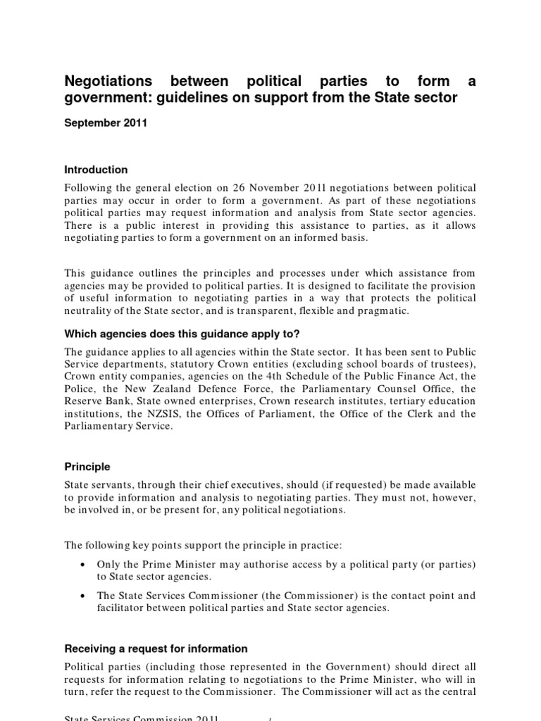 Negotiations PDF (Government) Prime Minister