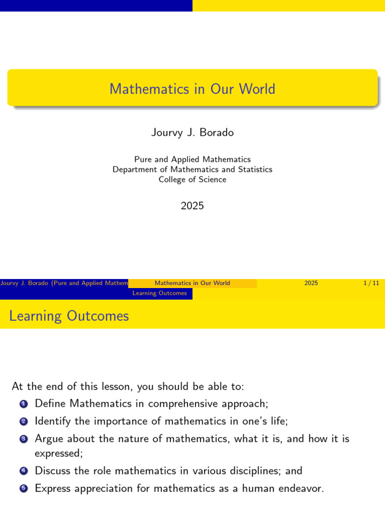 The Role of Mathematics in Daily Life | PDF | Mathematics | Science
