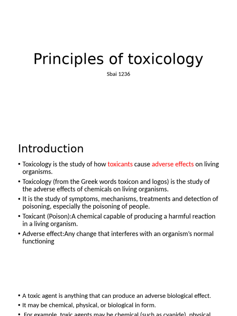 Principles of Toxicology Explained | PDF | Toxicology | Poison