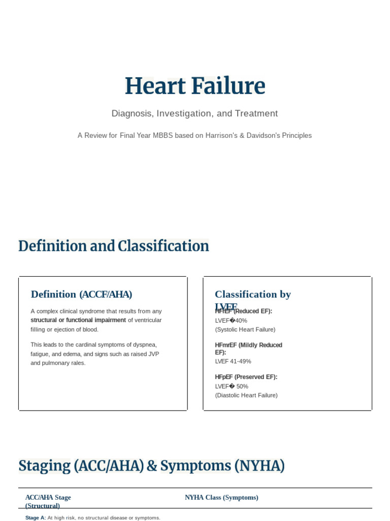 Heart Failure Diagnosis and Treatment | PDF | Heart Failure | Heart