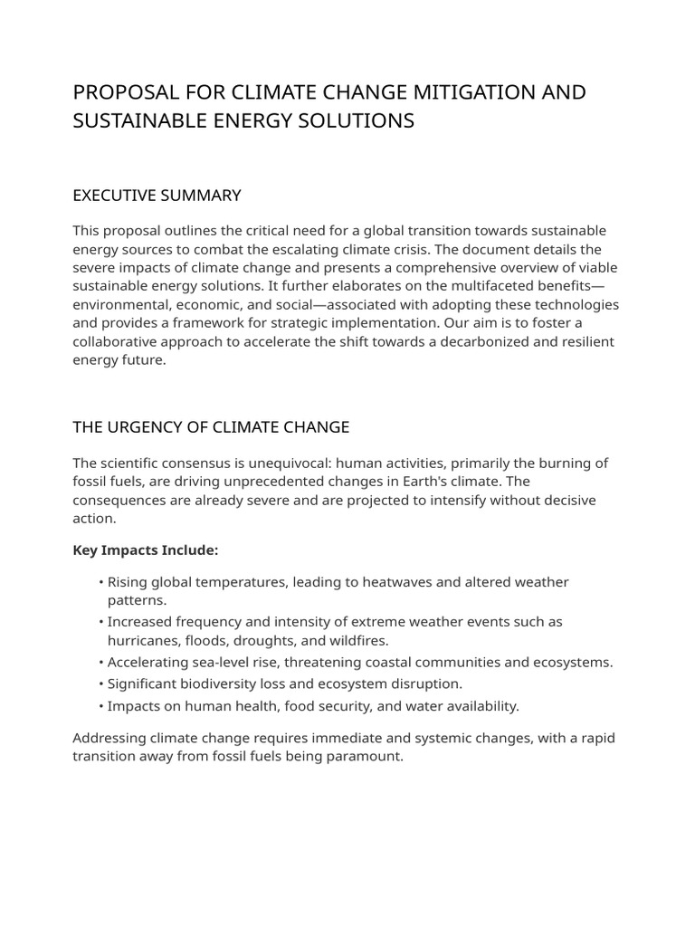 Sustainable Energy For Climate Change | PDF | Sustainable Energy ...