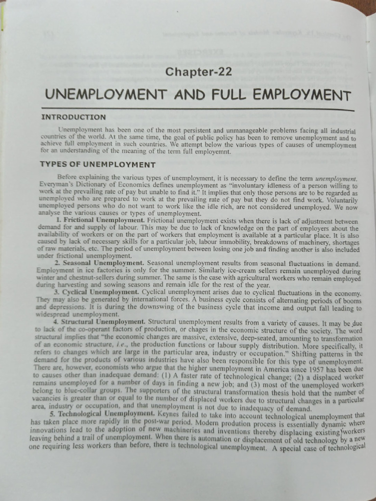 Understanding Unemployment Types and Full Employment | PDF | Full ...