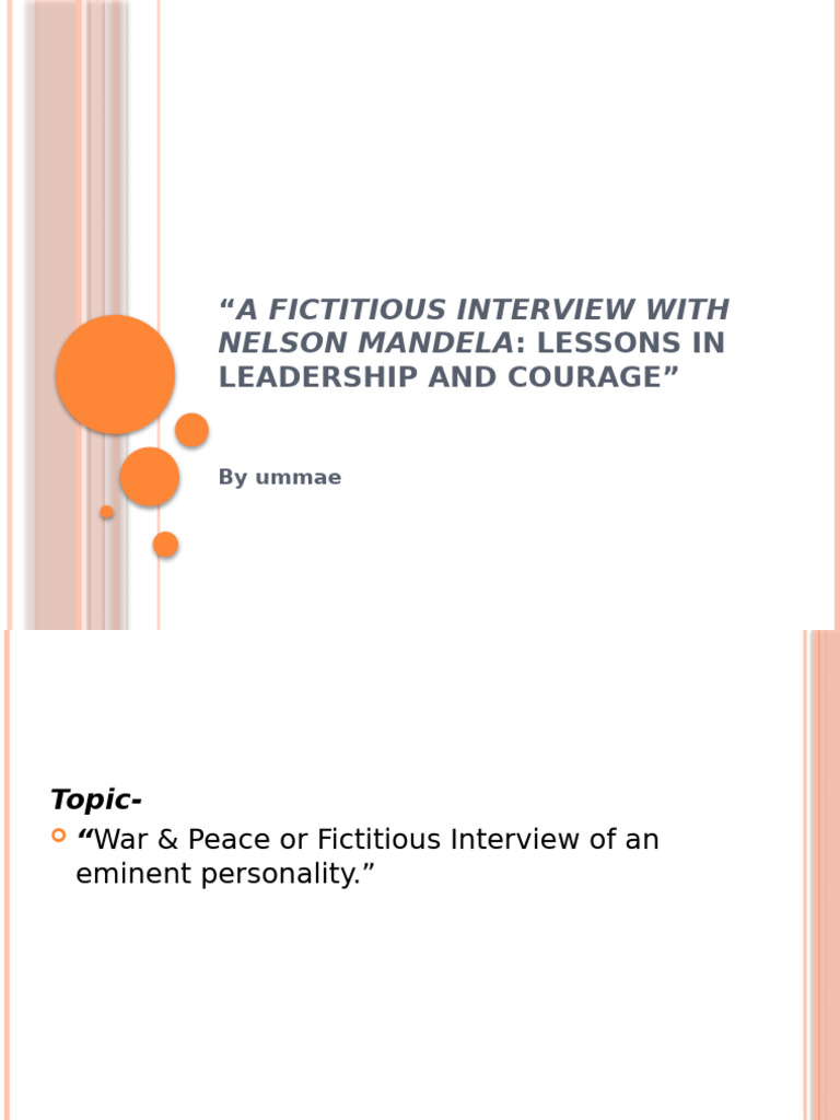 Insights from a Fictitious Mandela Interview | PDF | Nelson Mandela ...