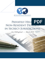 Privately Held, Non-Resident Deposits in Secrecy Jurisdictions