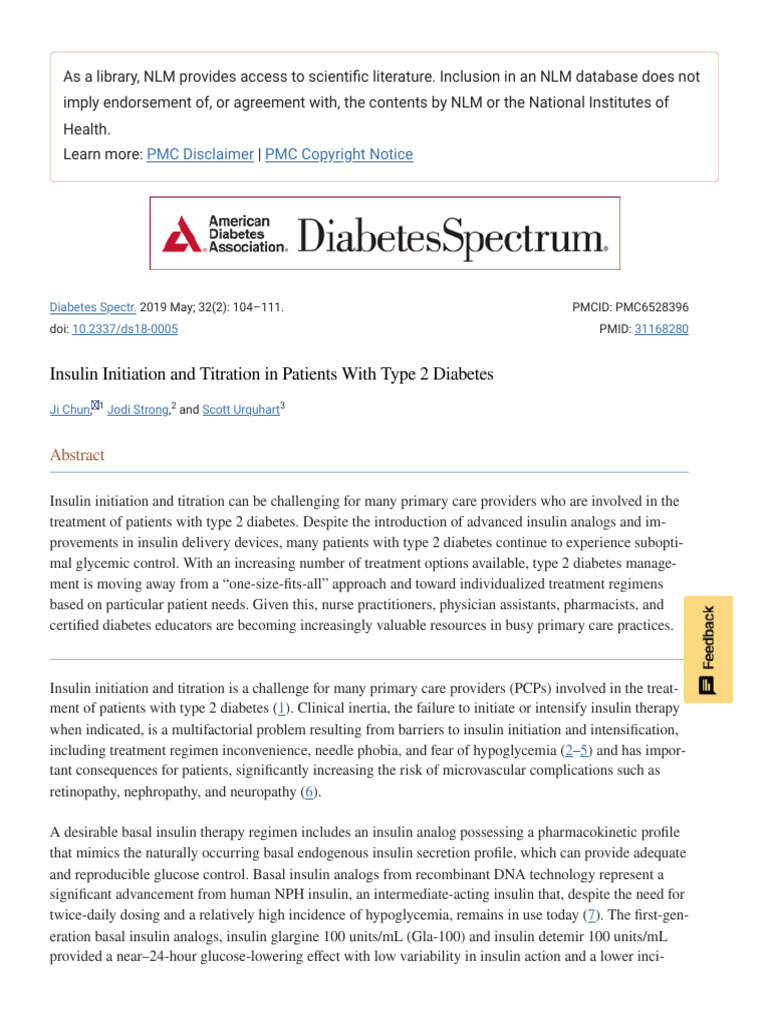 Insulin Management in Type 2 Diabetes | PDF | Diabetes Management ...