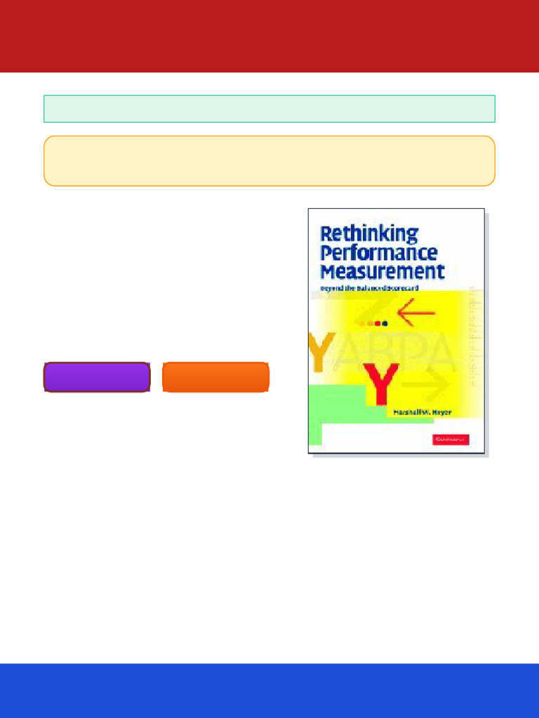 Rethinking Performance Measurement Beyond The Balanced Scorecard 1st ...