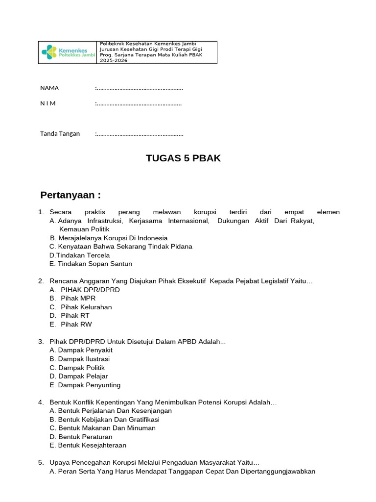 Tugas 5 Pbak D4 | PDF