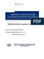 TRAINING DESIGN in Headway Technologies: Submitted To: Submitted by