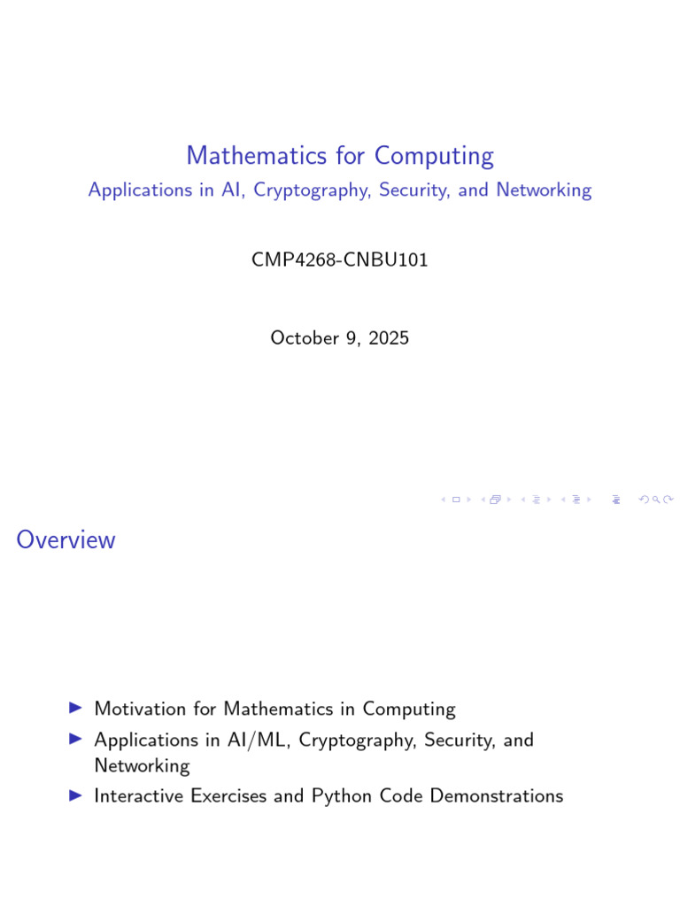 Week01 Maths For CS | PDF